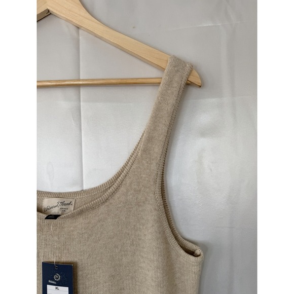 NWT‎ Universal Thread Sweater Tank Maxi Dress Tan Crochet Hem Size XL - Picture 10 of 13